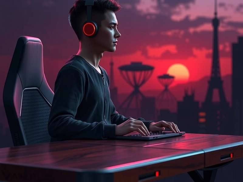 Modern gaming laptop on an engineering desk with blueprints and VALORANT game on screen