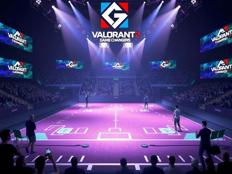 VALORANT Esports Arena with intense match on screen