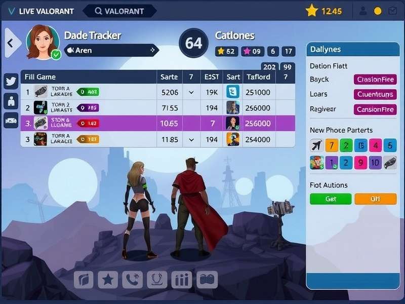 Screenshot of the Live Valorant Game Tracker interface showing real-time match statistics