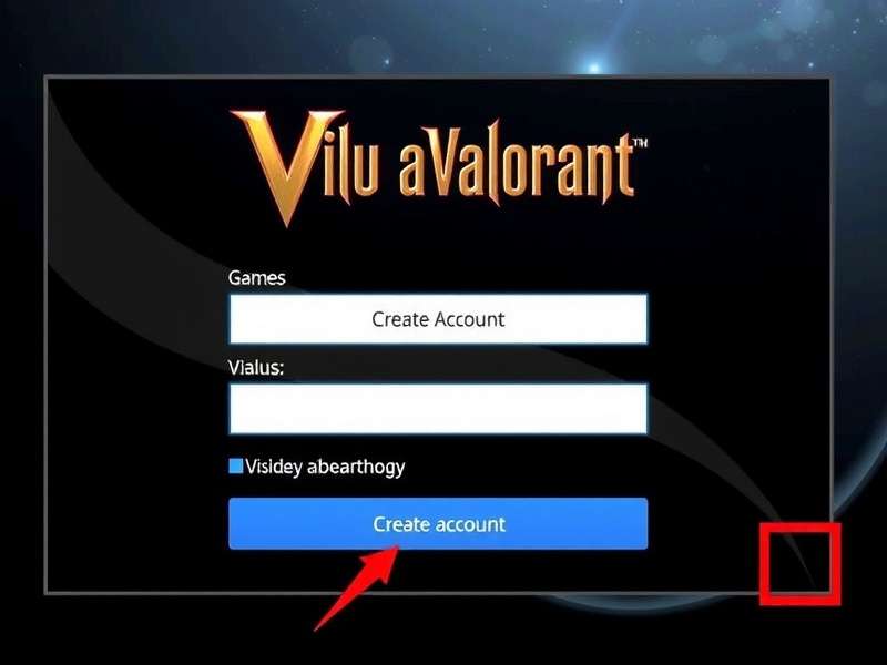 Valorant Create Account banner showing gaming setup with VALORANT theme